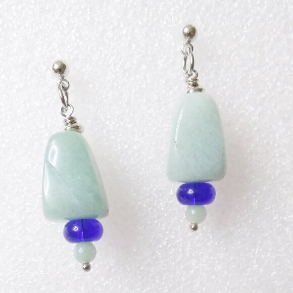 🍂🍁🍃 3/$25!!! Chunky Green Aventurine Earrings - Good Luck + Prosperity Stone! - Picture 7 of 9